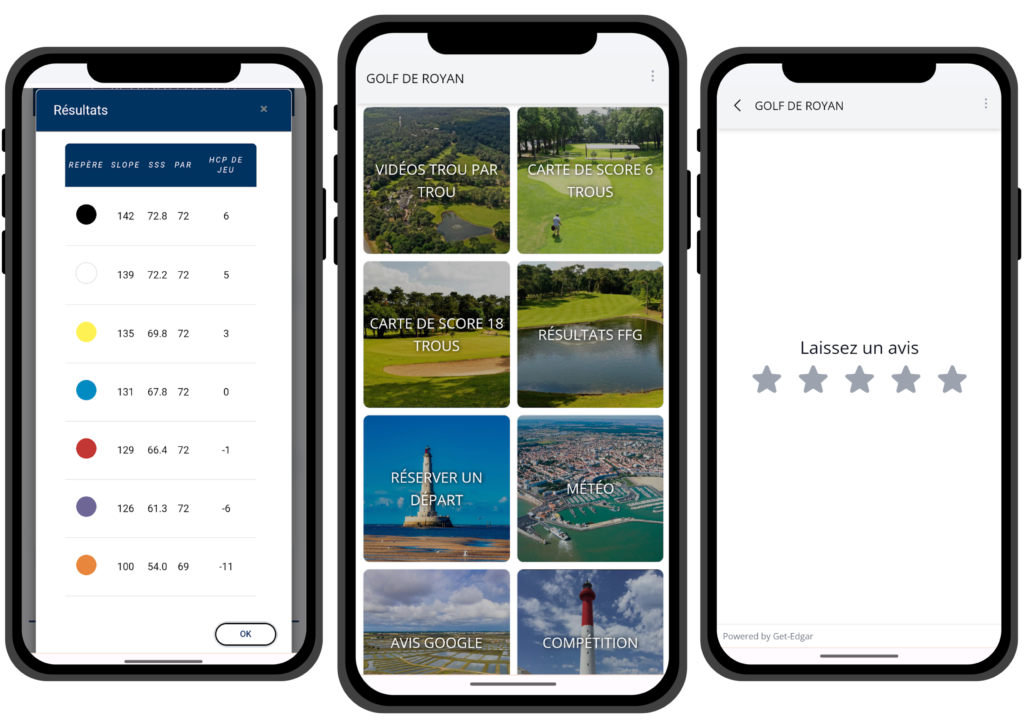 web application golf 